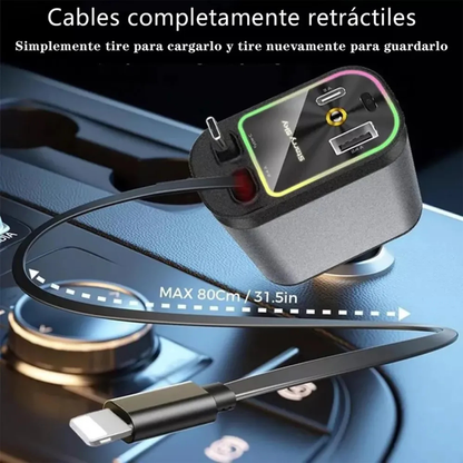 Cargador Retráctil con Luz Ambiental