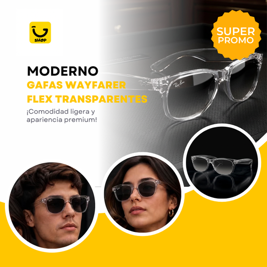 Gafas Wayfarer Flex Transparentes