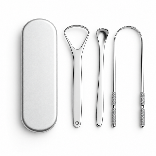 Kit Raspador de Lengua 3 Piezas en Acero