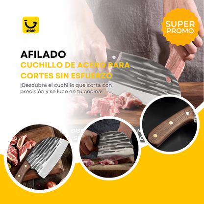 Cuchillo de Acero Para Cortes Sin Esfuerzo + Guía de Receta