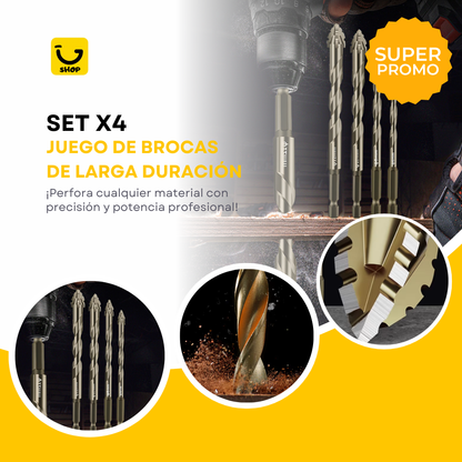 Set x4: Juego de Brocas de Larga Duración