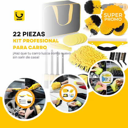 Kit de Limpieza para Carro con 22 Piezas