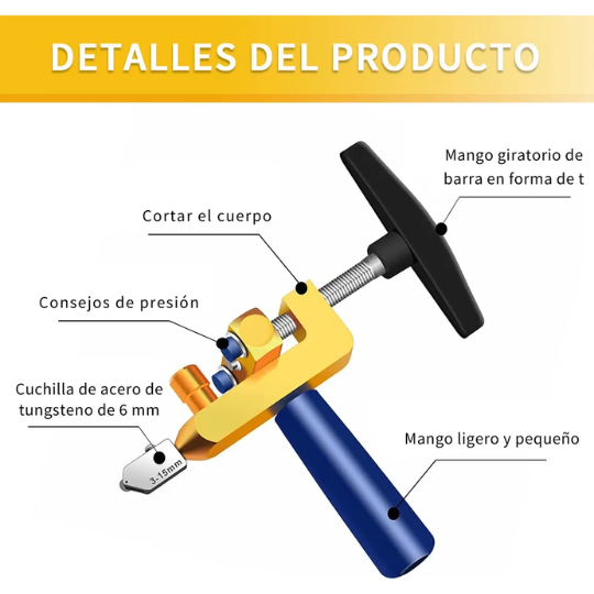 Cortador Portátil de Vidrio y Cerámica