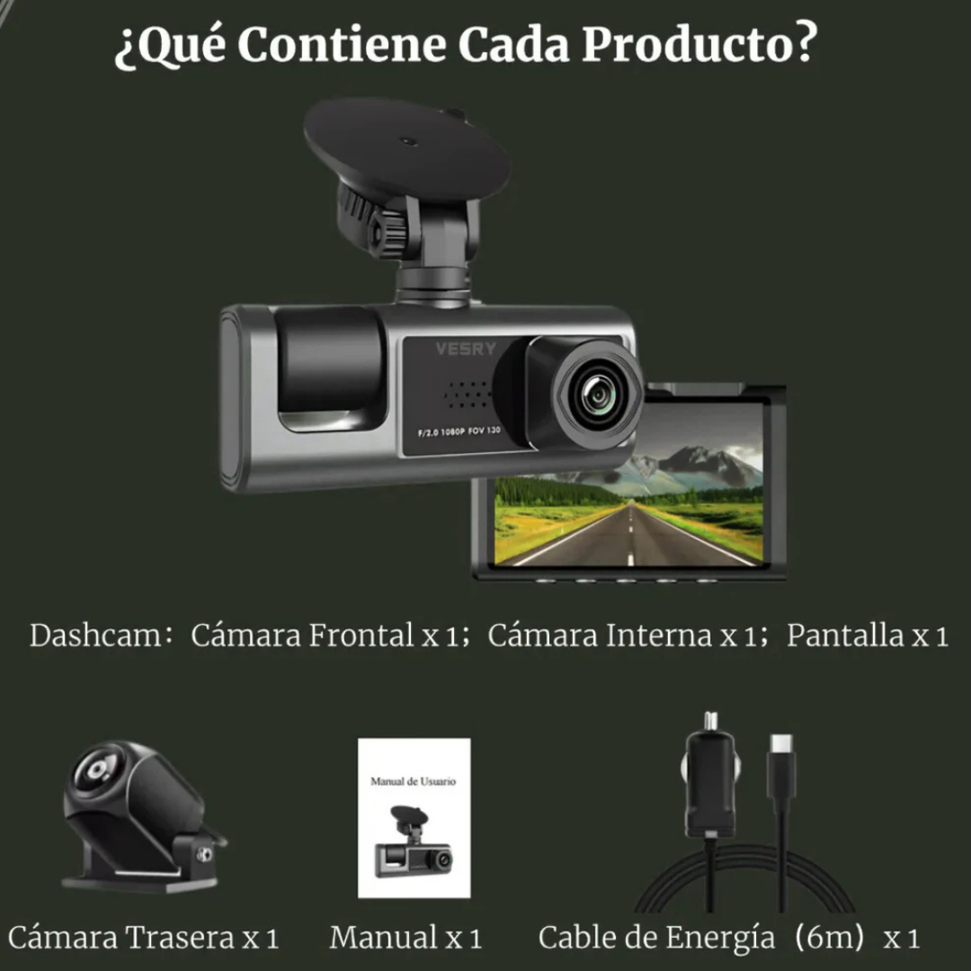 Cámara de Seguridad para Carro 3 en 1