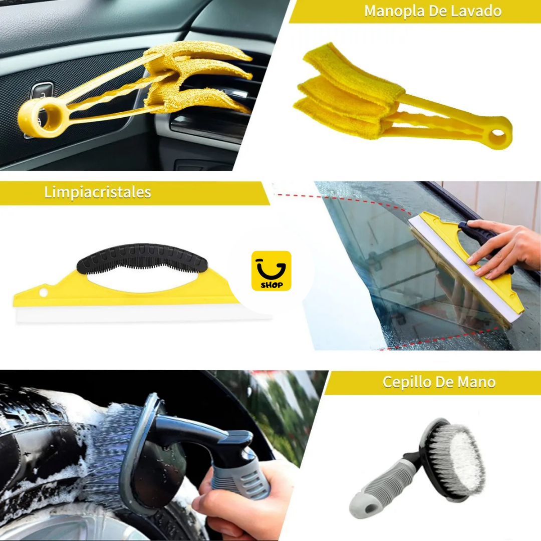 Kit de Limpieza para Carro con 22 Piezas
